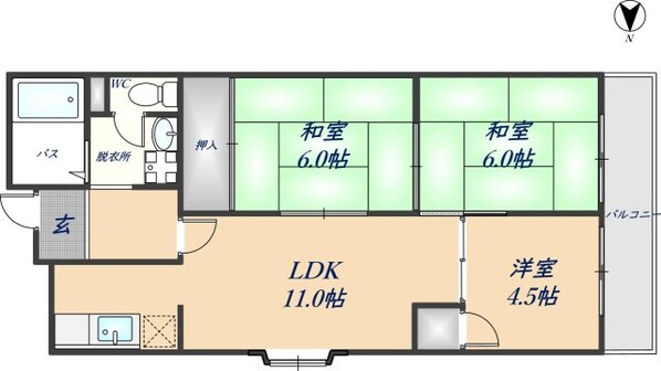 Auburn石切の物件間取画像